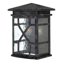 Hinkley 2430GS Clayton 2 Light 13 inch Greystone Outdoor Wall, Clear Water Glass photo thumbnail