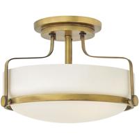 Hinkley 3641HB Harper 3 Light 15 inch Heritage Brass Semi-Flush Mount Ceiling Light in Etched Opal photo thumbnail