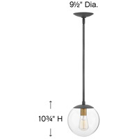 Hinkley 3747DZ Warby 1 Light 10 inch Aged Zinc Pendant Ceiling Light in Clear alternative photo thumbnail