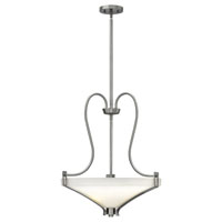 Hinkley 4224BN Channing 3 Light 21 inch Brushed Nickel Foyer Ceiling Light, Etched Opal Glass photo thumbnail
