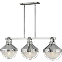 Hinkley 4846PN Crew 3 Light 42 inch Polished Nickel Linear Chandelier Ceiling Light photo thumbnail