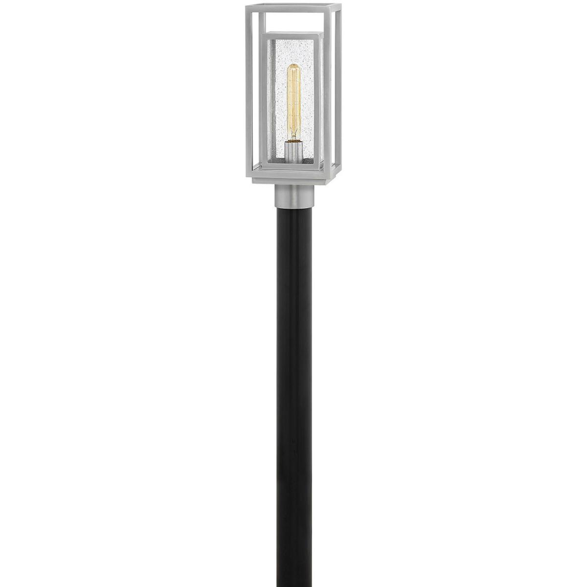 Hinkley 1001SI-LL Coastal Elements Republic LED 17 inch Satin Nickel Outdoor Post Mount Lantern, Estate Series