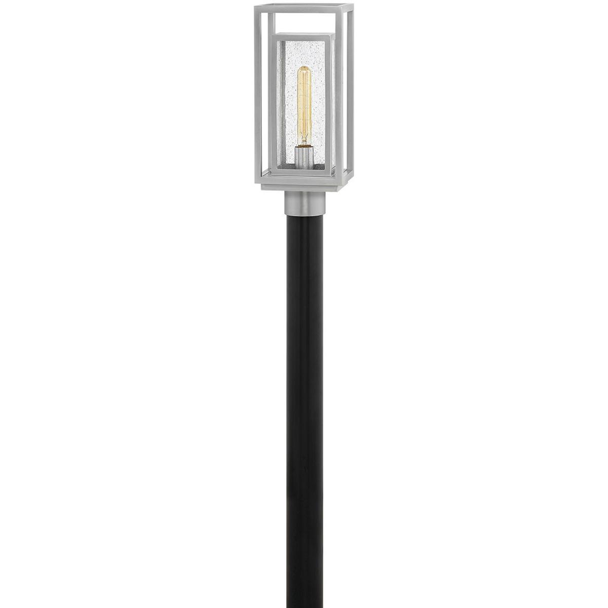 Hinkley 1001SI-LV Coastal Elements Republic LED 17 inch Satin Nickel Outdoor Post Mount Lantern, Estate Series