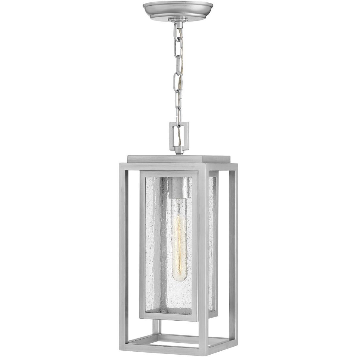 Hinkley 1002SI-LL Coastal Elements Republic LED 7 inch Satin Nickel Outdoor Hanging Lantern, Estate Series
