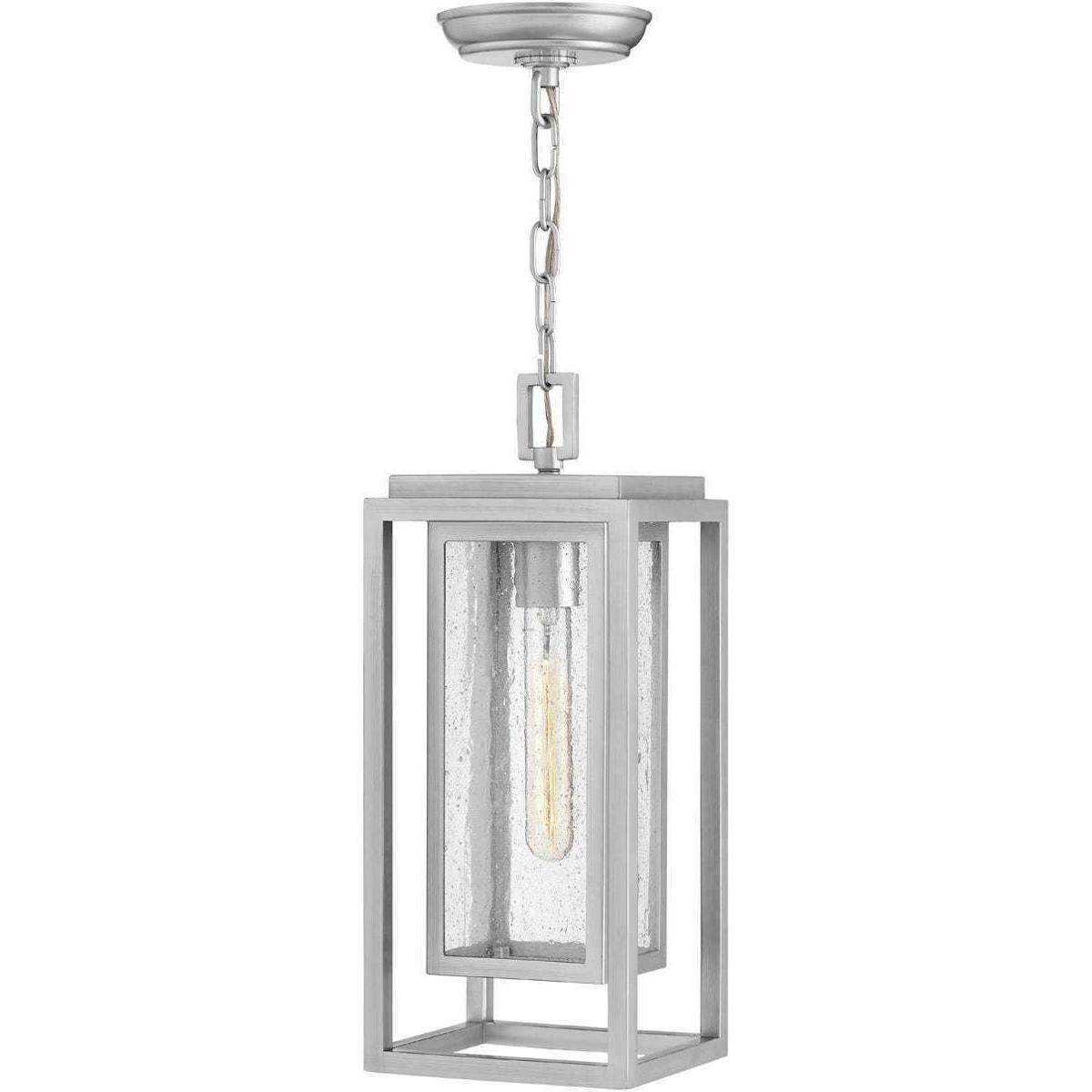 Hinkley 1002SI Coastal Elements Republic LED 7 inch Satin Nickel Outdoor Hanging Lantern, Estate Series