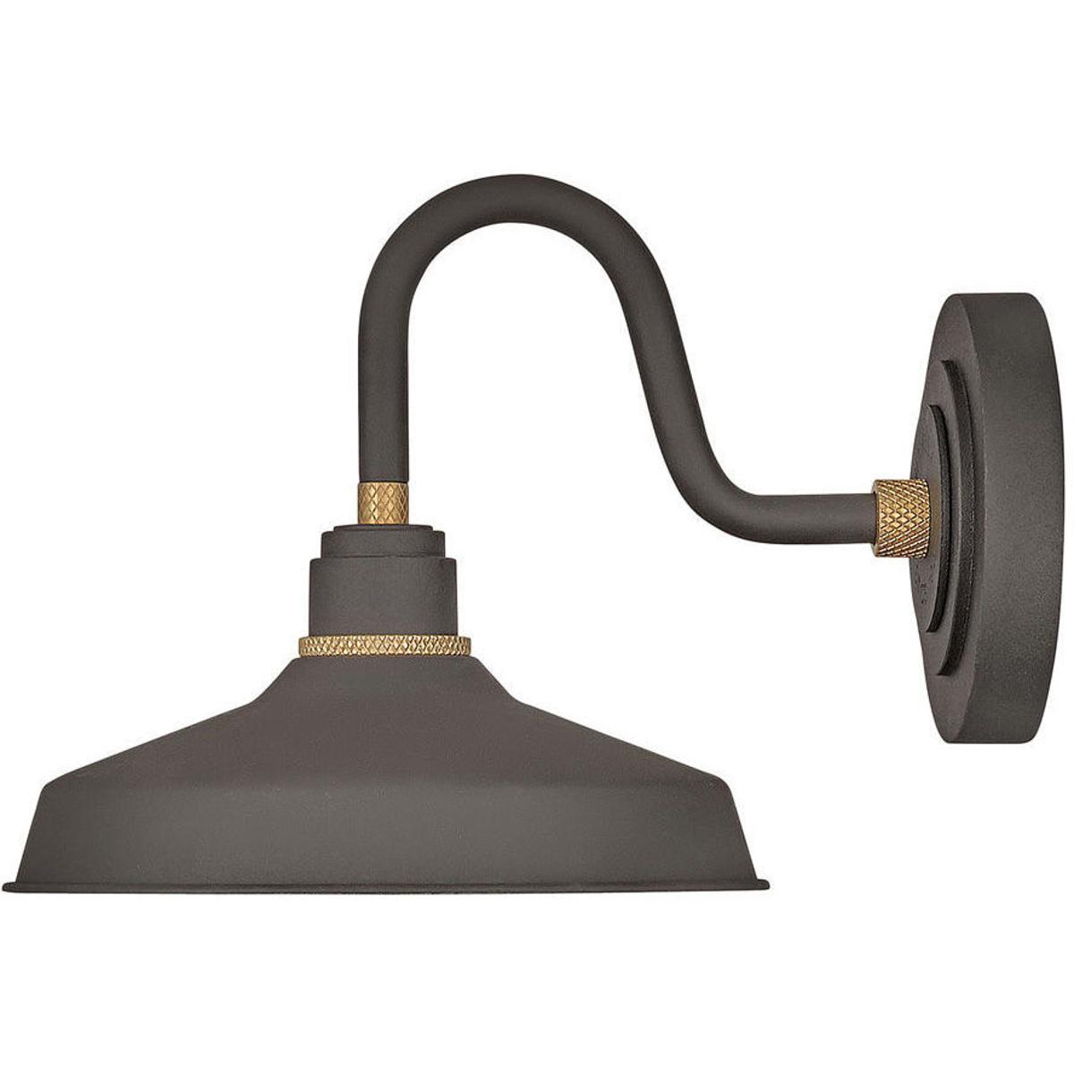 Hinkley 10231MR Foundry Classic LED 9.25 inch Museum Bronze with Brass Outdoor Barn Light, Gooseneck