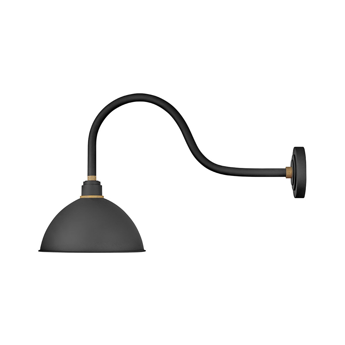 Hinkley 10554TK Foundry Dome 1 Light 17 inch Textured Black/Brass Outdoor Wall Mount