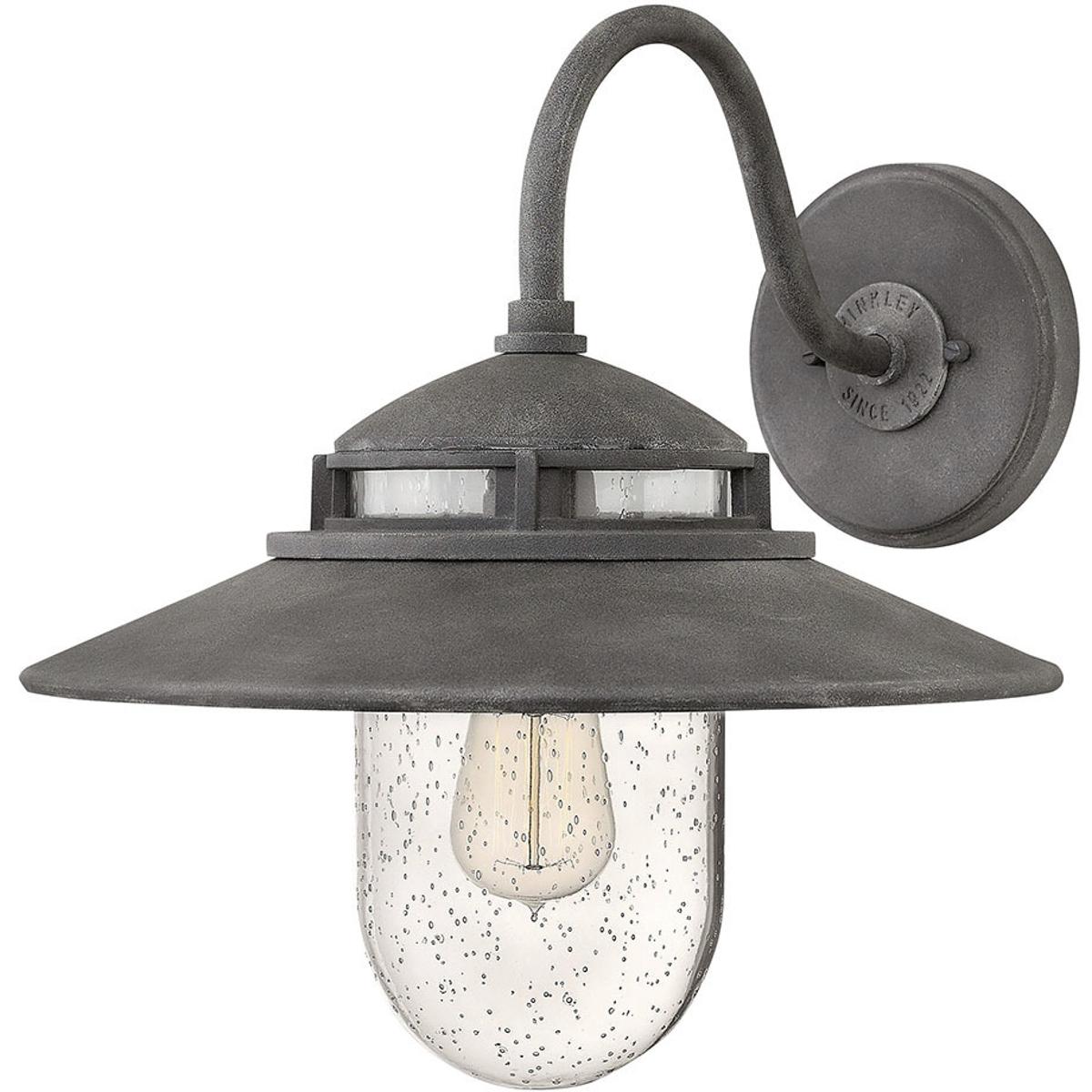 Hinkley 1114DZ Atwell Outdoor Wall Mount Lantern in Aged Zinc, Medium