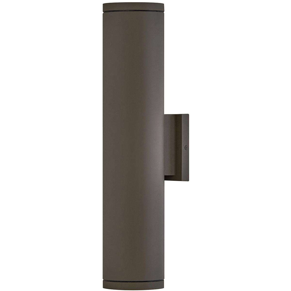 Hinkley 13598AZ-LL MOCO Silo 2 Light 20 inch Architectural Bronze Outdoor Wall Mount Lantern, Coastal Elements