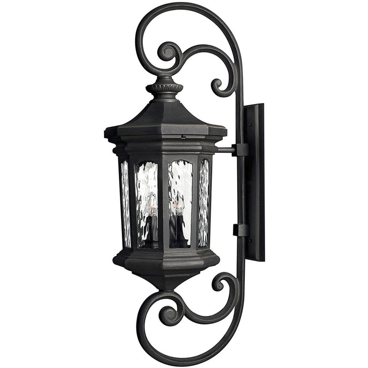 Hinkley 1609MB Estate Series Raley Outdoor Wall Mount Lantern in Museum Black, Non-LED, Extra Large