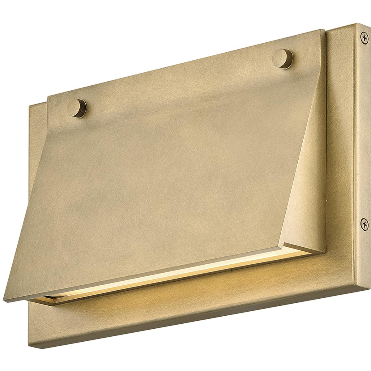Hinkley 28996HB Fold LED 7 inch Heritage Brass Outdoor Wall Mount Lantern