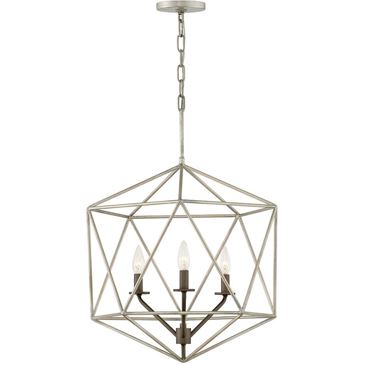 Hinkley 3023GG Astrid 3 Light 20 inch Glacial with Metallic Matte Bronze Indoor Chandelier Ceiling L