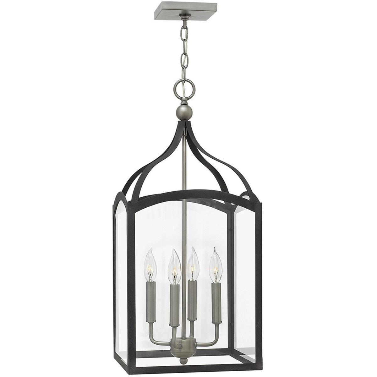 Hinkley 3415DZ Clarendon 4 Light 12 inch Aged Zinc with Antique Nickel Indoor Foyer Light Ceiling Light