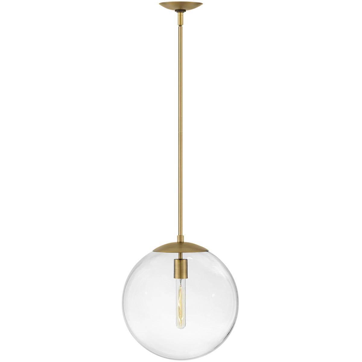 Hinkley 3744HB Warby 1 Light 13.5 inch Heritage Brass Indoor Chandelier Ceiling Light in Clear