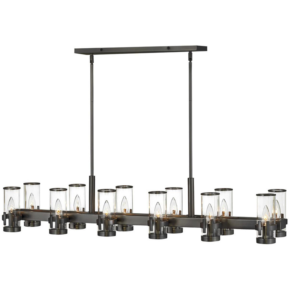 Hinkley 38108BX Reeve 12 Light 46 inch Black Oxide Indoor Linear Chandelier Ceiling Light