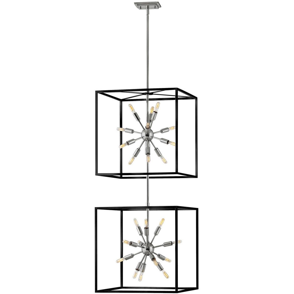 Hinkley 46316BLK-PN Lisa McDennon Aros 24 Light 20 inch Black with Polished Nickel Indoor Chandelier Ceiling Light in Black/Polished Nickel
