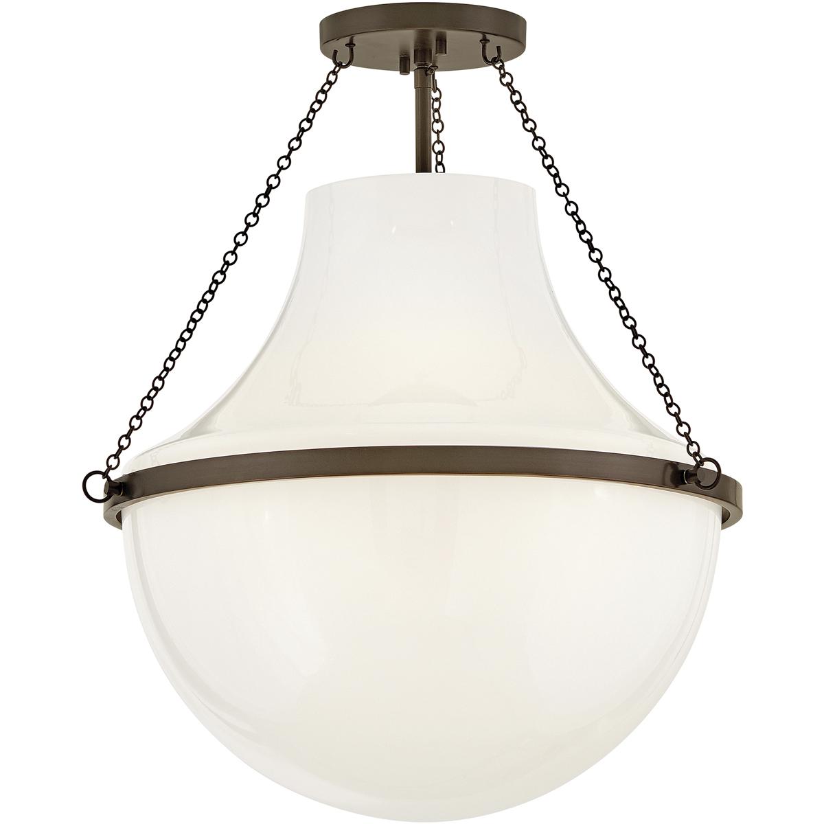Hinkley 46893HZ Collins 1 Light 20 inch Heritage Bronze Semi-Flush Mount Ceiling Light