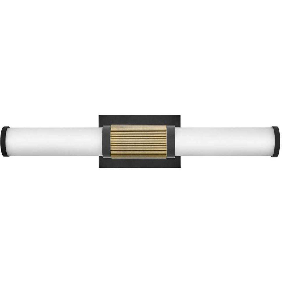 Hinkley 50062BK-LCB Zevi LED 23 inch Black with Lacquered Brass Vanity Light Wall Light, Vertical