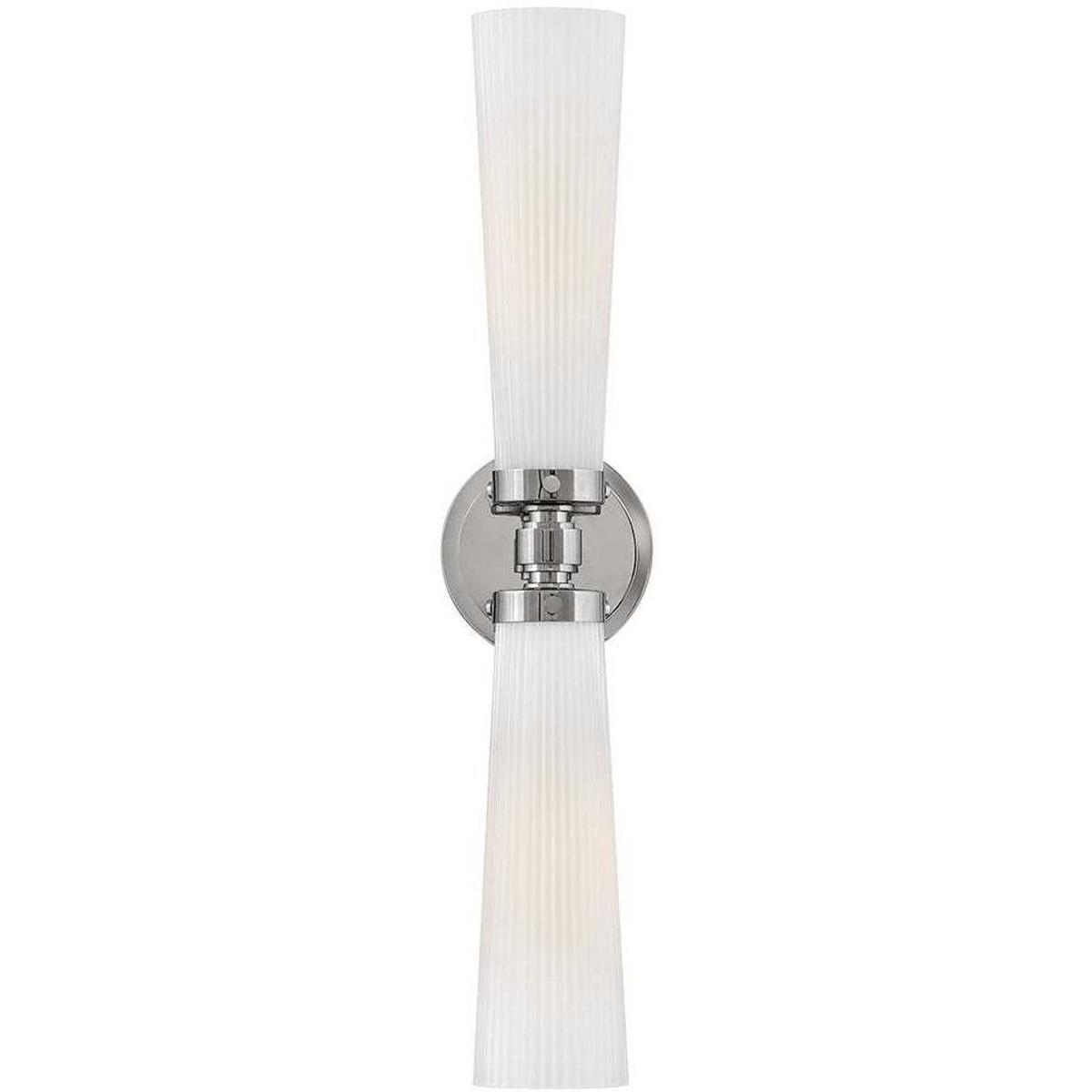 Hinkley 50092PN-CO Jude 2 Light 5.5 inch Polished Nickel Bath Light Wall Light in Cased Opal
