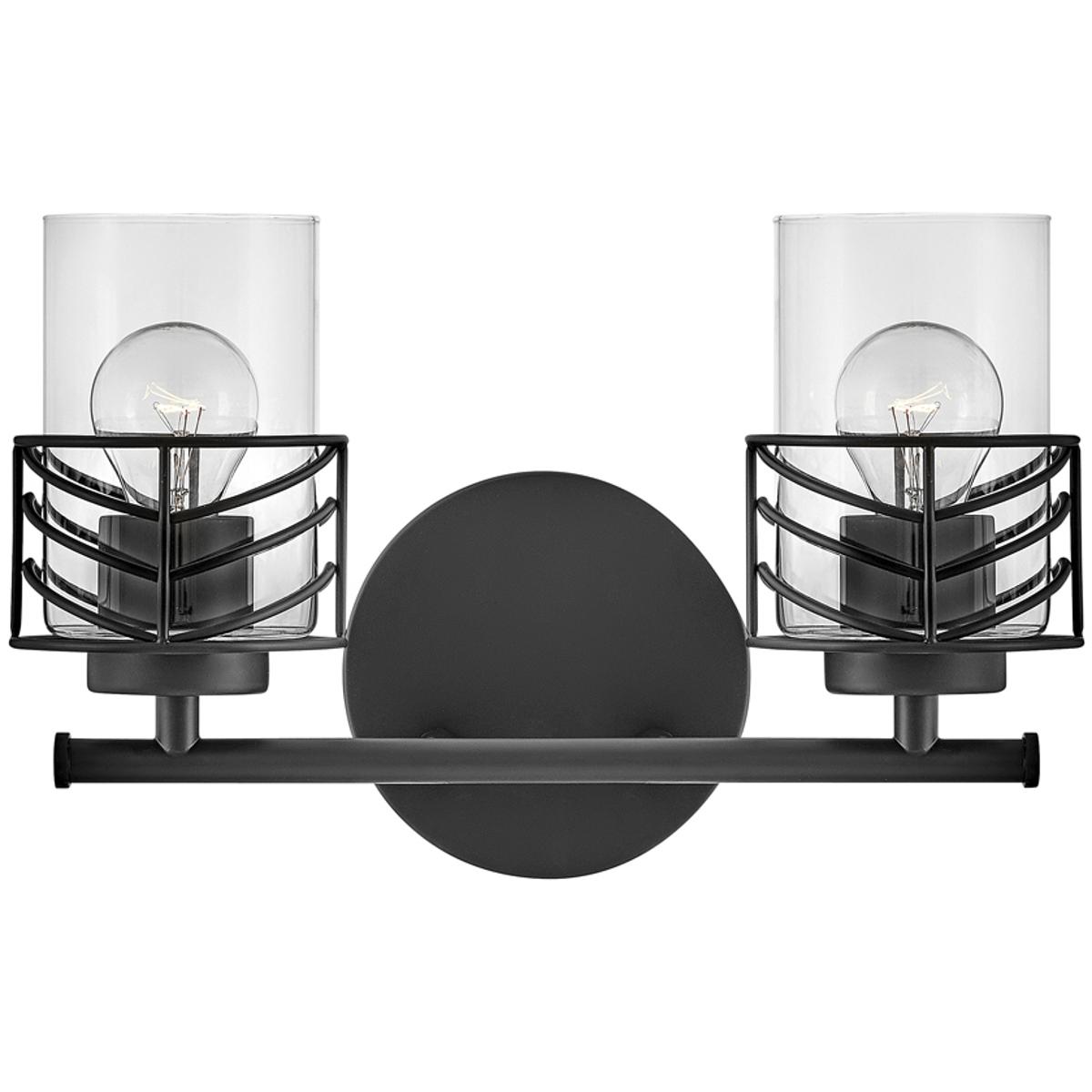 Hinkley 50262BK Della 2 Light 14.5 inch Black Vanity Light Wall Light