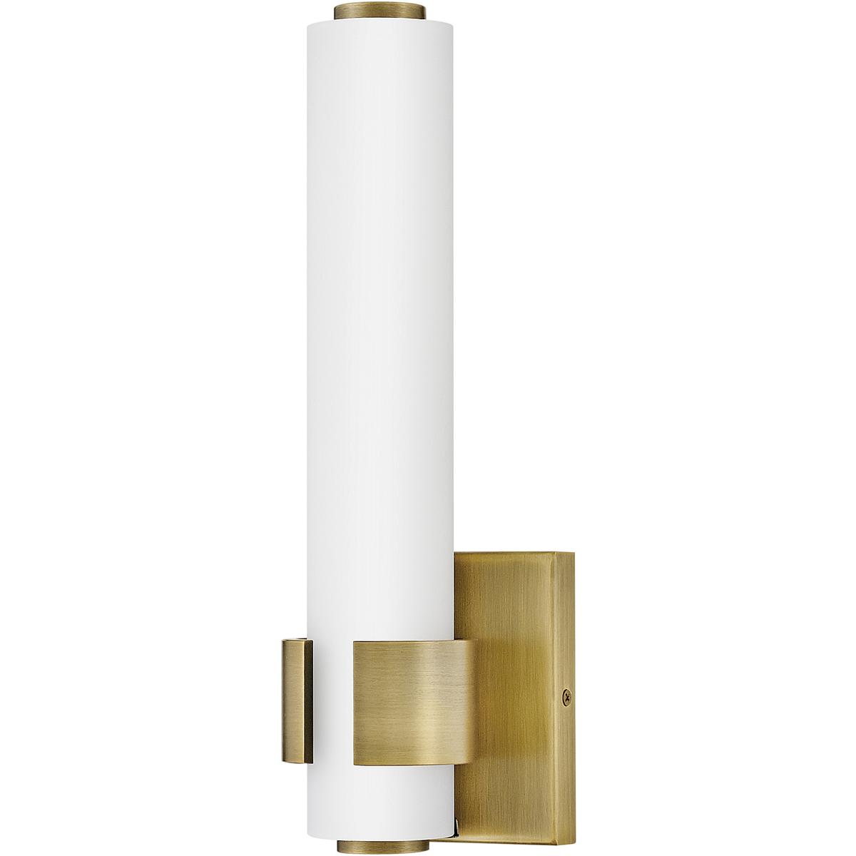 Hinkley 53060LCB Aiden LED 5 inch Lacquered Brass Bath Light Wall Light, Vertical