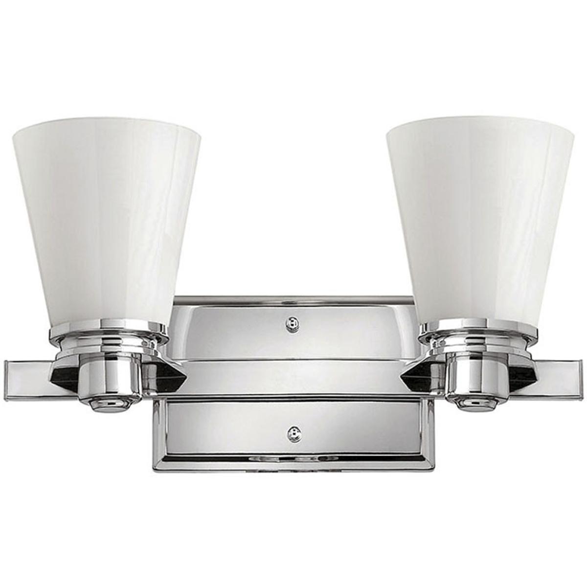 Hinkley 5552CM Avon 2 Light 14.5 inch Chrome Vanity Light Wall Light in White