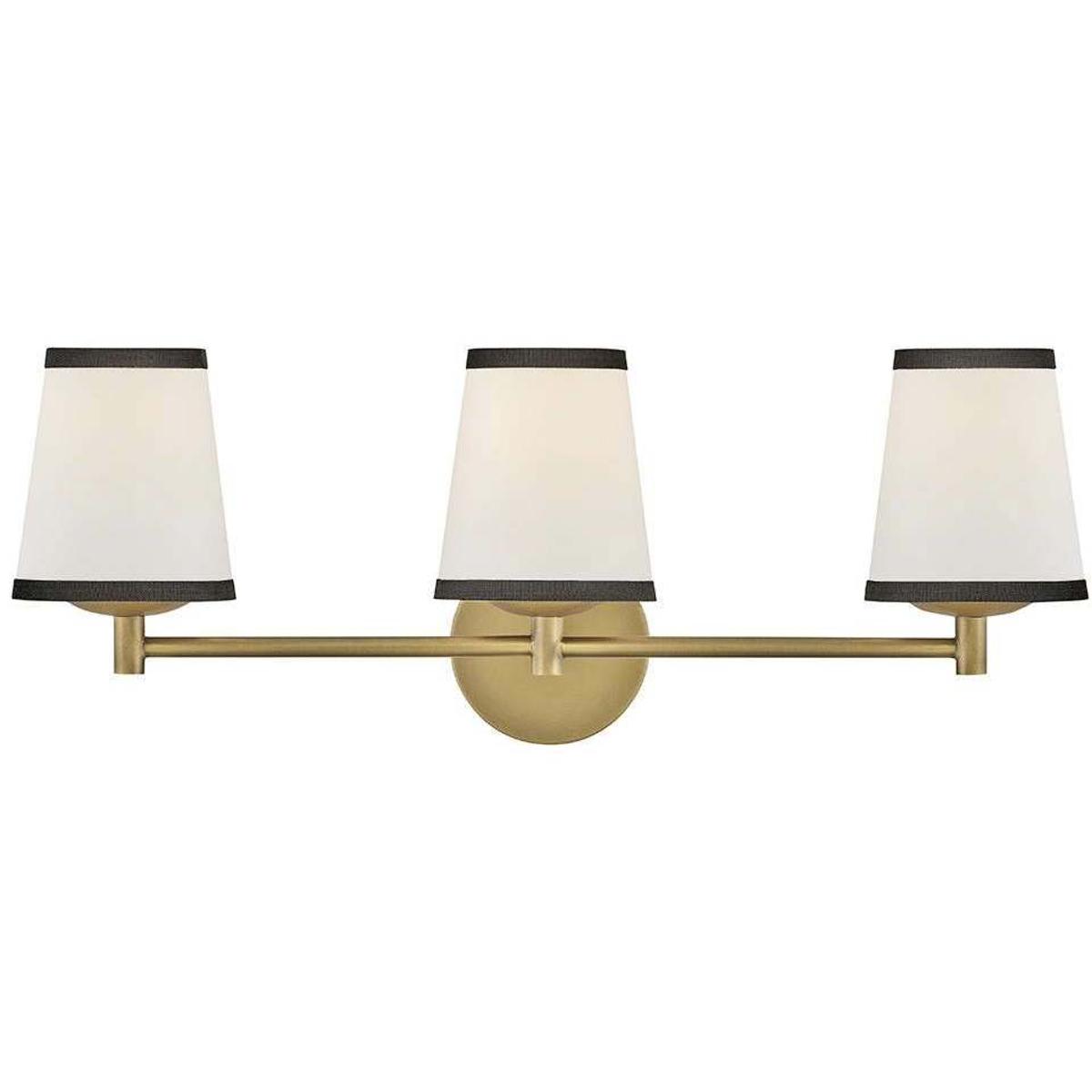 Hinkley 57053LCB-OW Sonia 3 Light 24.25 inch Lacquered Brass Bath Light Wall Light