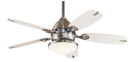 Hunter Prestige Fans Retro Ceiling Fan With Light 48inch In Brushed Nickel 25753
