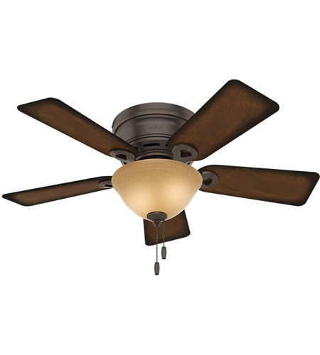 Hunter Fan 51023 Conroy 42 Inch Onyx Bengal With Burnished Mahogany Blades Ceiling Fan Low Profile