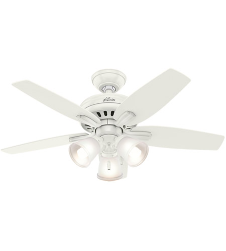 Hunter Fan 51083 Newsome 42 inch Fresh White with Fresh White/Light Oak Blades Ceiling Fan