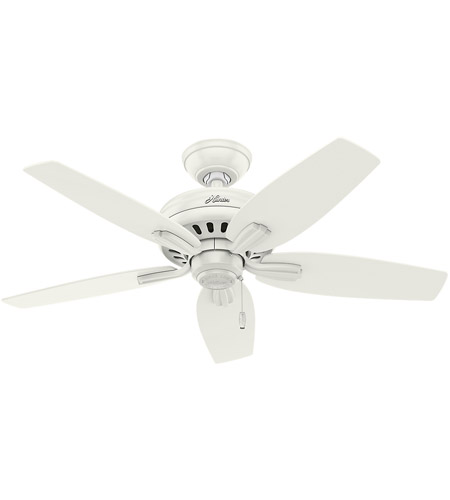 Hunter Fan 51083 Newsome 42 inch Fresh White with Fresh White/Light Oak Blades Ceiling Fan 51083_2.jpg
