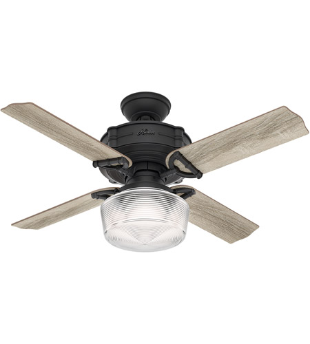 Hunter Fan 52261 Brunswick 44 Inch Natural Iron With Grey Oak Aged Oak Blades Ceiling Fan