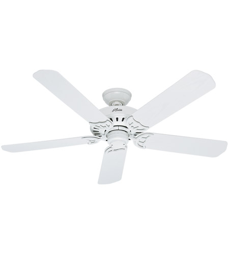 Hunter Fan 53125 Bridgeport 52 Inch White Outdoor Ceiling Fan