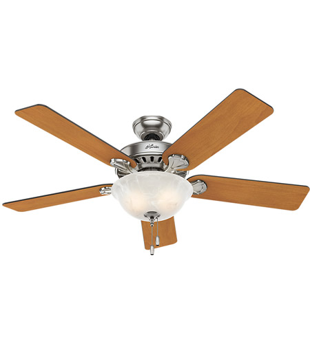 Hunter Fan 53249 Pros Best 52 Inch Brushed Nickel With Chestnut Blackened Rosewood Blades Ceiling Fan Five Minute Fan