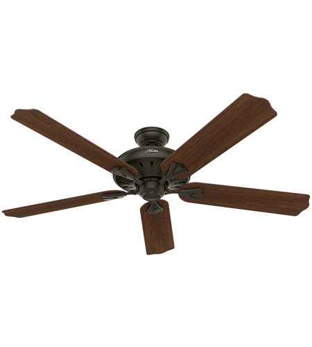 Hunter Fan 54018 Royal Oak 60 inch New Bronze with Dark Cherry/Medium Oak Blades Ceiling Fan 