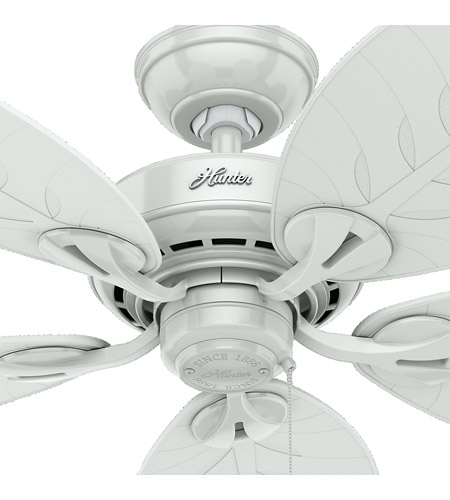 Hunter Fan 54097 Bayview 54 inch White with White Wicker/White Palm Leaf Blades Outdoor Ceiling Fan 54097_3.jpg