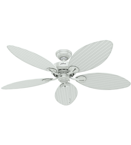 Hunter Fan 54097 Bayview 54 inch White with White Wicker/White Palm Leaf Blades Outdoor Ceiling Fan 54097_4.jpg