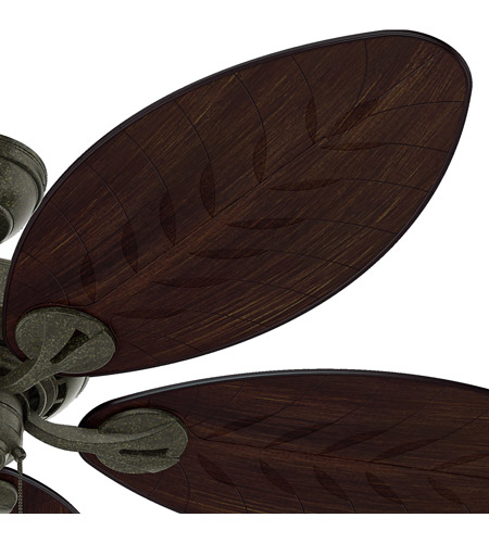 Hunter Fan 54098 Bayview 54 inch Provencal Gold with Antique Dark Wicker/Antique Dark Palm Leaf Blades Outdoor Ceiling Fan 54098_1.jpg