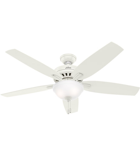 Hunter Fan 54160 Newsome 56 Inch Fresh White With Fresh White Light Oak Blades Ceiling Fan