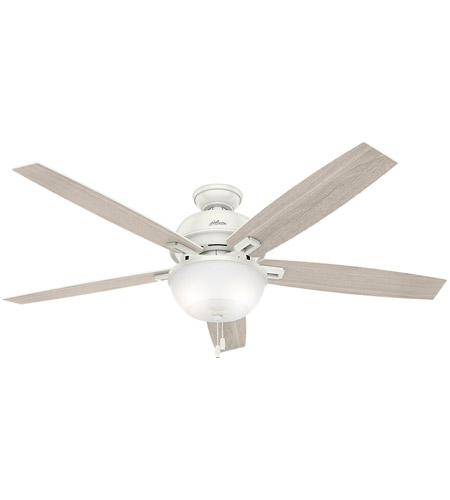 Hunter Fan 54171 Donegan 60 inch Fresh White with Fresh White/Light Grey Oak Blades Ceiling Fan 54171_3.jpg