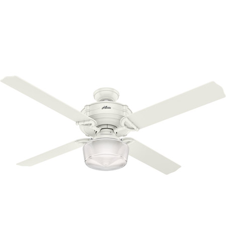 Hunter Fan 54176 Brunswick 60 inch Fresh White with Fresh White/Grey Oak Blades Ceiling Fan 