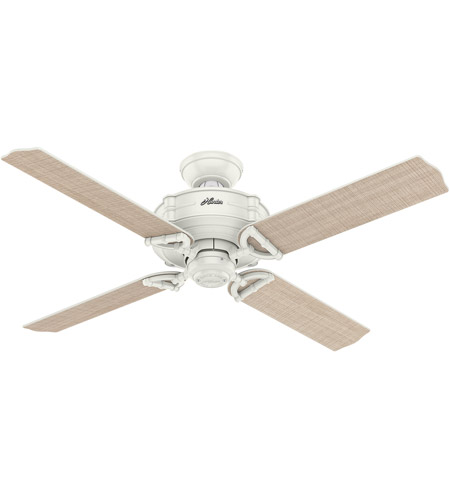 Hunter Fan 54180 Brunswick 52 inch Fresh White with Fresh White/Grey Oak Blades Indoor/Outdoor Ceiling Fan 54180_4.jpg