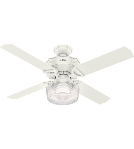 Hunter Fan 54182 Brunswick 52 Inch Fresh White With Fresh White Grey Oak Blades Ceiling Fan