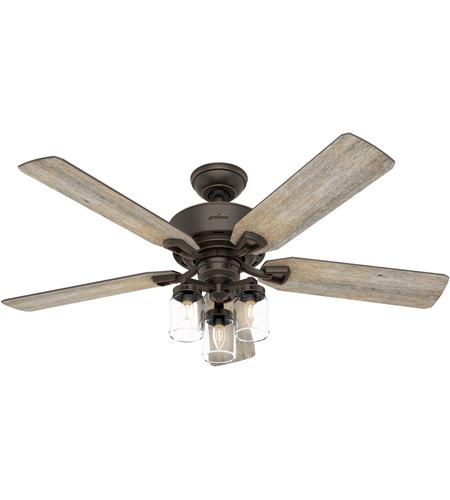 Hunter Fan 54201 Devon Park 52 Inch Onyx Bengal With Barnwood Dark Walnut Blades Ceiling Fan