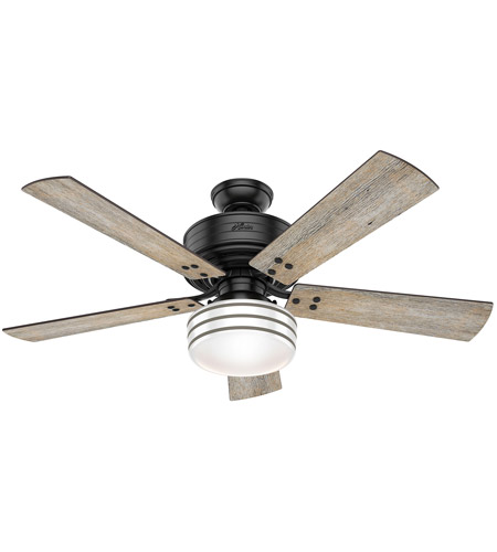 Hunter Fan 55078 Cedar Key 52 Inch Matte Black With Barnwood Black Willow Blades Outdoor Ceiling Fan