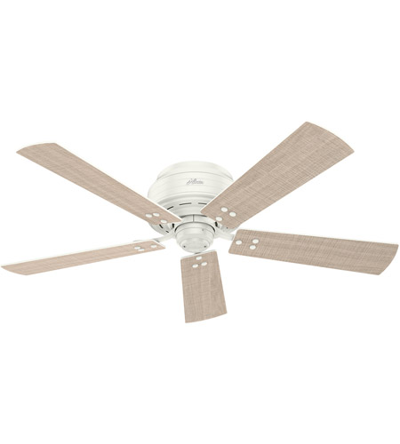 Hunter Fan 55079 Cedar Key 52 inch Fresh White with Washed Walnut/Light Stripe Blades Outdoor Ceiling Fan, Low Profile 55079_2.jpg