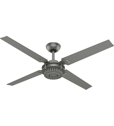 Hunter Fan 59236 Chronicle 54 Inch Matte Silver With Matte Silver Walnut Blades Outdoor Ceiling Fan