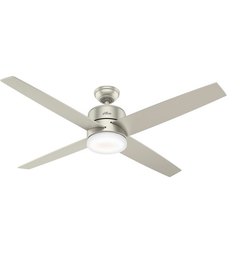 Hunter Fan 59370 Advocate 60 Inch Matte Nickel With Matte Nickel Natural Wood Blades Ceiling Fan