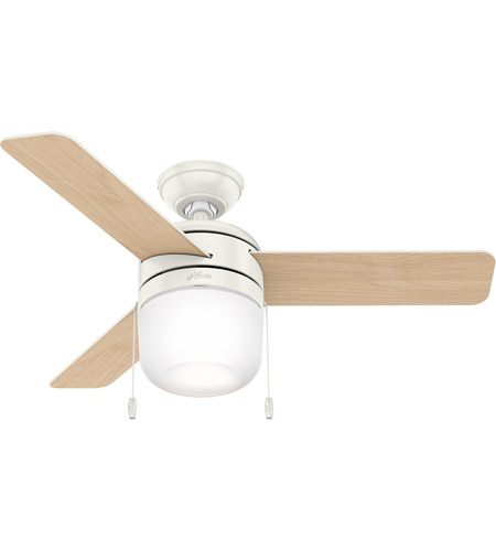 Hunter Fan 59409 Acumen 42 Inch Fresh White With Fresh White Natural Wood Blades Ceiling Fan