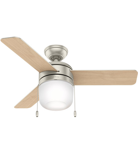 Hunter Fan 59411 Acumen 42 Inch Matte Nickel With Matte Nickel Natural Wood Blades Ceiling Fan